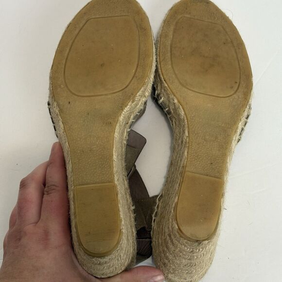 Vince Stefania Sport Suede Taupe Ankle Strap 3" Wedge Espadrille Shoe Size 9 M - Picture 9 of 10